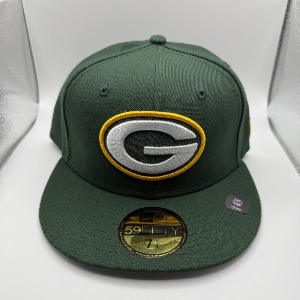 New Era 59Fifty Green Bay Packers Classic Green/Gold Fitted Hat Size 7‎ 1/4 New